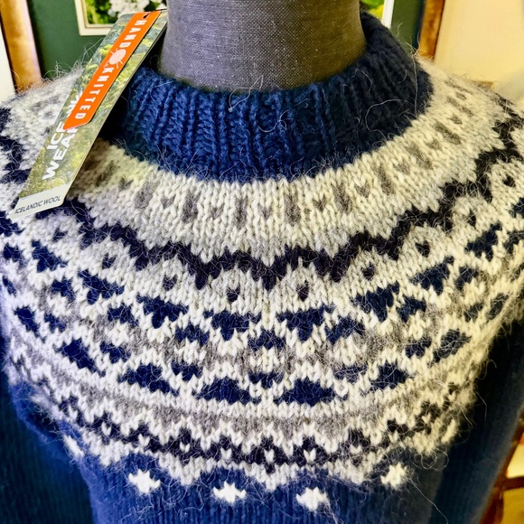 Icewear SKJÖLDUR,NEW TAGs,100% HAND KNITTED Wool Icelandic Sweater, Sz M,RT $377 - Picture 5 of 15